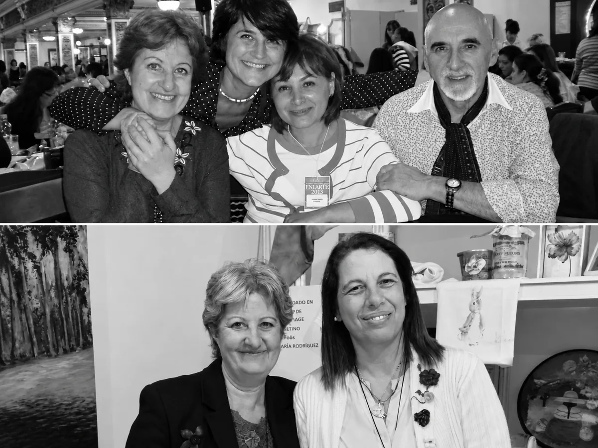 Dos fotografías históricas en blanco y negro de encuentros de la escuela